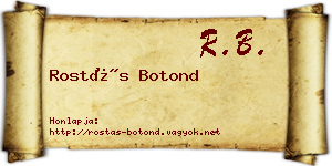 Rostás Botond névjegykártya